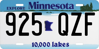 MN license plate 925QZF