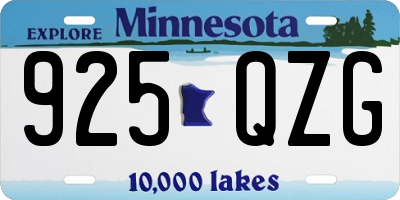 MN license plate 925QZG