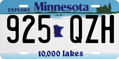MN license plate 925QZH
