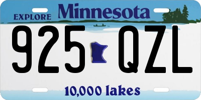 MN license plate 925QZL