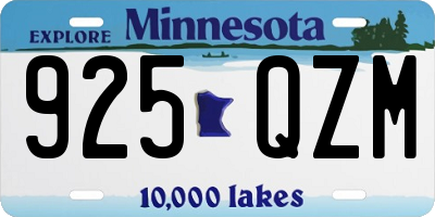 MN license plate 925QZM