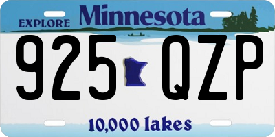 MN license plate 925QZP