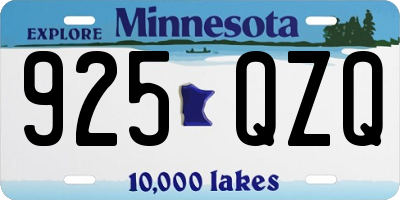 MN license plate 925QZQ