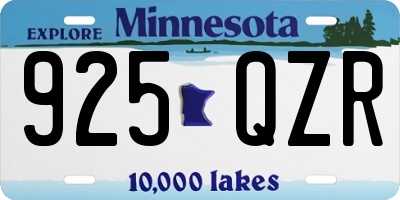MN license plate 925QZR