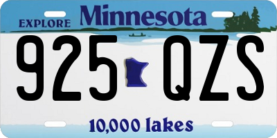 MN license plate 925QZS