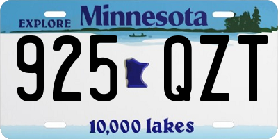 MN license plate 925QZT