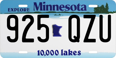 MN license plate 925QZU