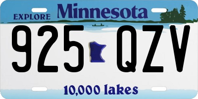 MN license plate 925QZV