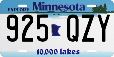 MN license plate 925QZY