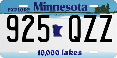 MN license plate 925QZZ