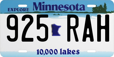 MN license plate 925RAH