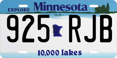 MN license plate 925RJB