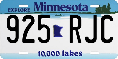 MN license plate 925RJC