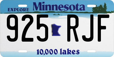 MN license plate 925RJF