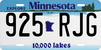 MN license plate 925RJG