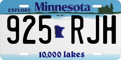 MN license plate 925RJH