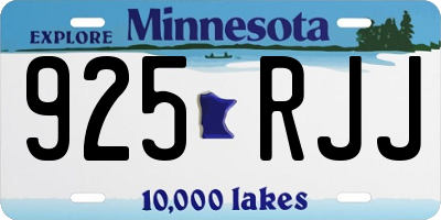 MN license plate 925RJJ