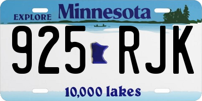 MN license plate 925RJK