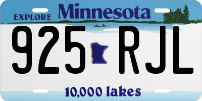 MN license plate 925RJL