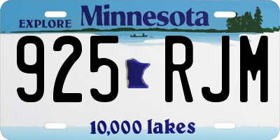 MN license plate 925RJM