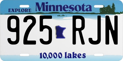 MN license plate 925RJN