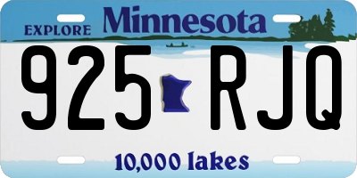MN license plate 925RJQ