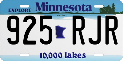 MN license plate 925RJR