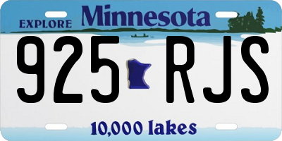 MN license plate 925RJS