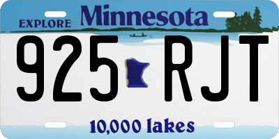 MN license plate 925RJT