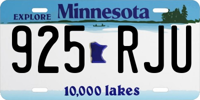 MN license plate 925RJU