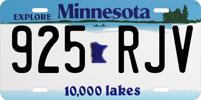 MN license plate 925RJV