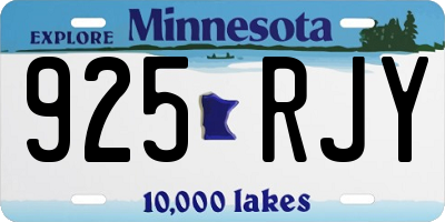MN license plate 925RJY