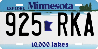 MN license plate 925RKA