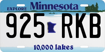 MN license plate 925RKB