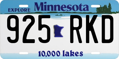 MN license plate 925RKD