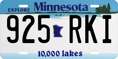 MN license plate 925RKI