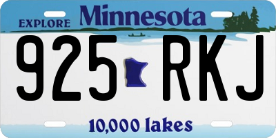 MN license plate 925RKJ