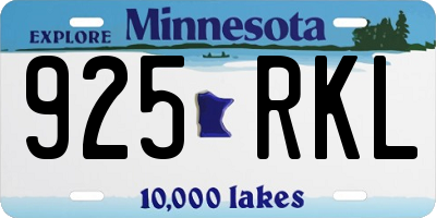 MN license plate 925RKL