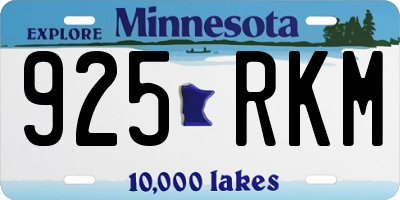 MN license plate 925RKM