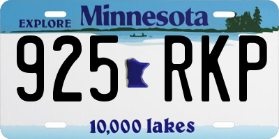 MN license plate 925RKP