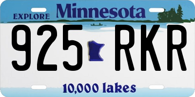 MN license plate 925RKR