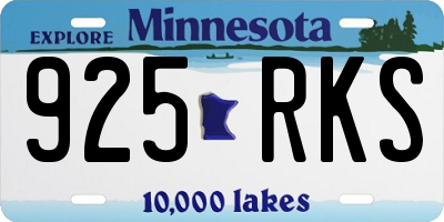MN license plate 925RKS