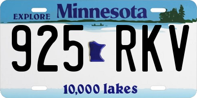 MN license plate 925RKV