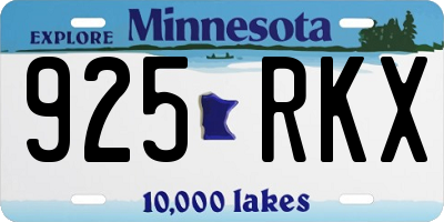 MN license plate 925RKX