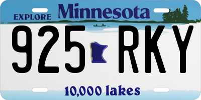 MN license plate 925RKY