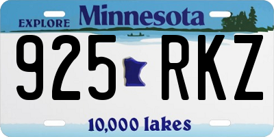 MN license plate 925RKZ