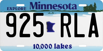 MN license plate 925RLA