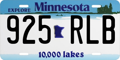 MN license plate 925RLB