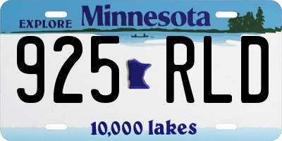 MN license plate 925RLD