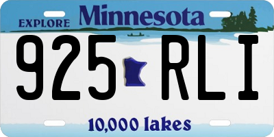 MN license plate 925RLI